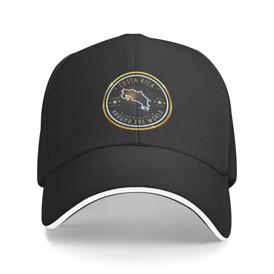 Obrys mapy Costa Rica Souvenir Country | Kostarika koordinuje baseballovú čiapku Funny Hat Beach Men Caps Dámska